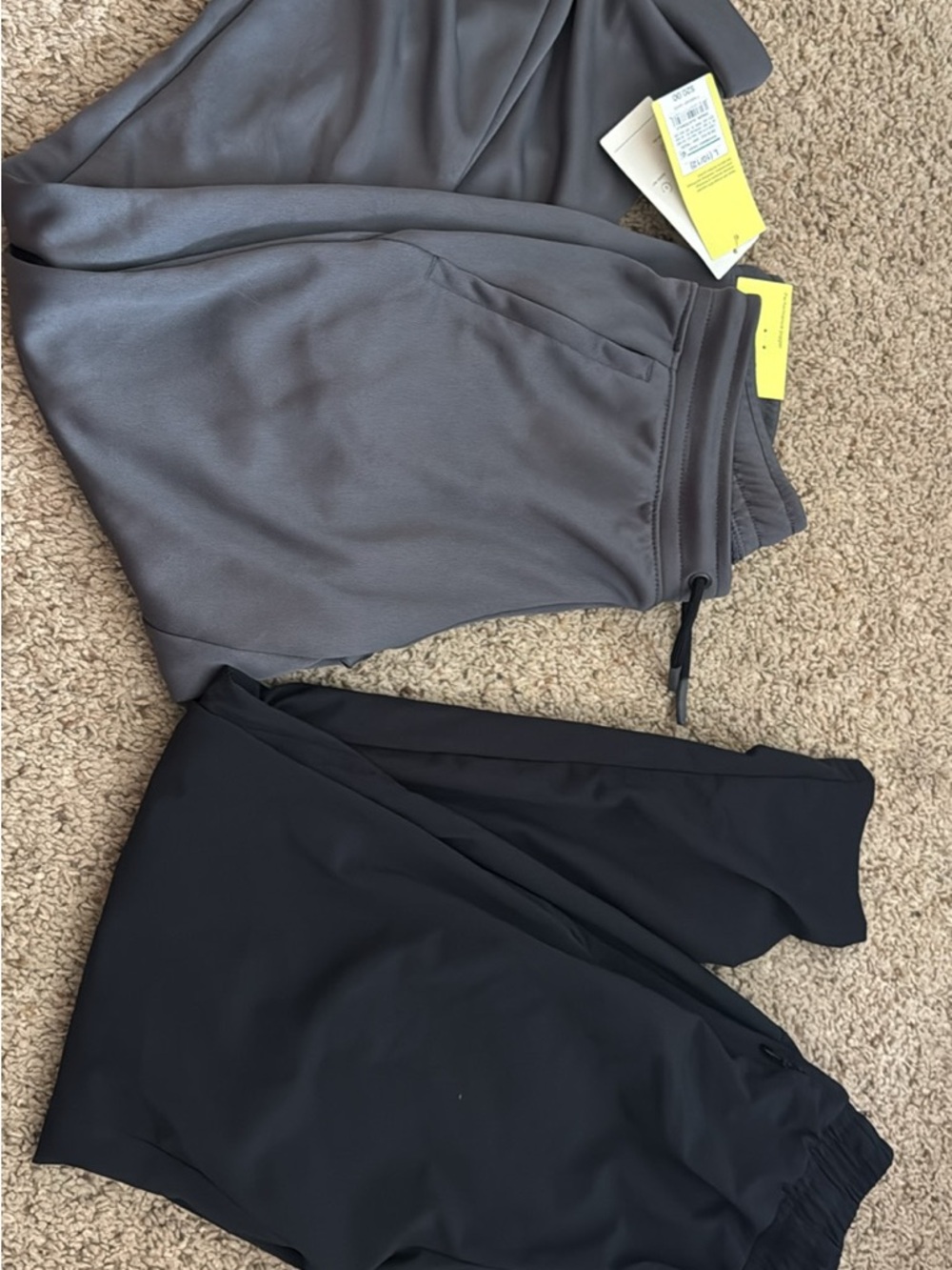 Boys size 10-12 Jogger Pants Duo - Gray & Black